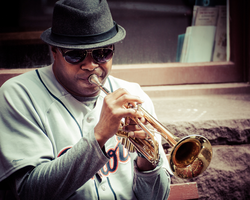 May: Street Musician, Central Market, Lancaster, PA.